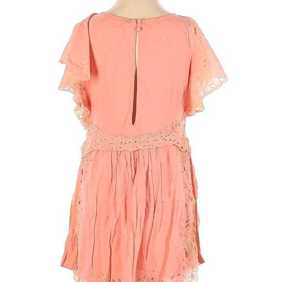 Free People Romper Sahara Layered Short Sleeve Boho Romper Shorts Size 0 EUC - Picture 7 of 13